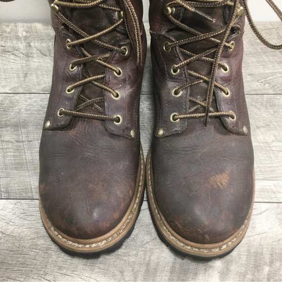 Carolina CA821 Men’s Soft Toe Briar Pitstop Leather Lug Logger Boots Size 9 D - Picture 5 of 12